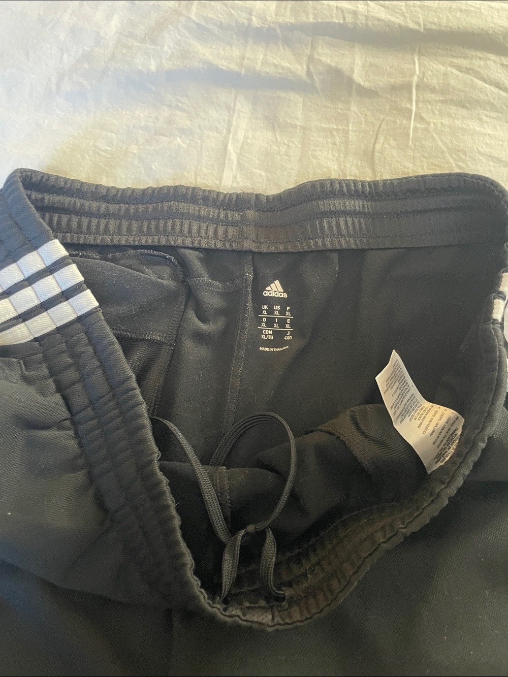 adidas Black Track Joggers with White Side Stripes